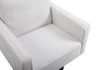 Modern Teddy Fabric Swivel Accent Chair , Comfy Armchair with 360 Degree Swiveling for Living Room, Bedroom, Reading Room, Home Office (White)