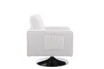 Modern Teddy Fabric Swivel Accent Chair , Comfy Armchair with 360 Degree Swiveling for Living Room, Bedroom, Reading Room, Home Office (White)