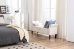52" Bed Bench Beige Velvet