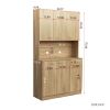 70.87" Tall Wardrobe& Kitchen Cabinet, with 6-Doors, 1-Open Shelves and 1-Drawer for bedroom,Rustic Oak