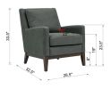 Adel 28.5&quot; W Accent Chair-Dark Gray