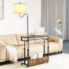 Desk with Floor Lamp; Wheels; Keyboard Tray