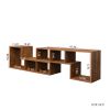 Double L-Shaped TV Stand, Display Shelf , Bookcase for Home Furniture,Walnut