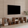 Double L-Shaped TV Stand, Display Shelf , Bookcase for Home Furniture,Walnut