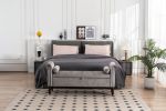 52" Bed Bench Grey Velvet