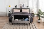 52" Bed Bench Grey Velvet