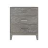 Modern Concise Style Solid wood Grey grain Three-Drawer Nightstand