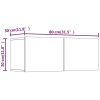 TV Cabinets 2 pcs Smoked Oak 31.5"x11.8"x11.8" Engineered Wood