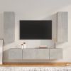 4 Piece TV Cabinet Set Concrete Gray Engineered Wood