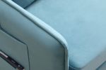 Pull Out Sofa Bed; Modern Adjustable Pull Out Bed Lounge Chair with 2 Side Pockets; 2 Pillows for Home Office