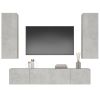 4 Piece TV Cabinet Set Concrete Gray Engineered Wood