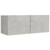 4 Piece TV Cabinet Set Concrete Gray Engineered Wood