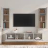 4 Piece TV Cabinet Set Concrete Gray Engineered Wood