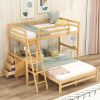 Twin over Full Bunk Bed with Built-in Desk and Three Drawers